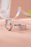 Clean Line Design 925 Sterling Silver Couple Band for Men