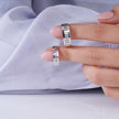 Clean Line Design 925 Sterling Silver Couple Band for Men
