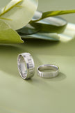Clean Line Design 925 Sterling Silver Couple Band for Men