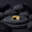 Modern Diamond Accent 925 Sterling Silver Yellow Gold Ring for Men
