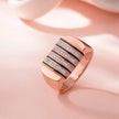 Bold Luxe Diamond CZ Rose Gold Plated 925 Sterling Silver Ring for Men 