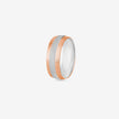 Minimalist 925 Silver Band Ring with Textured Center – Luxury Fashion Ring for Women