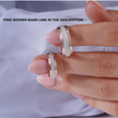 Premium Matching Couple Rings with Textured Center – Stylish Anniversary Band Set