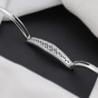Elegant Diamond Bar Silver Bracelet for Women