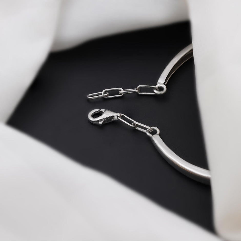 Elegant Diamond Bar Silver Bracelet for Women