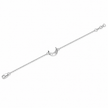 925 Sterling Silver Textured Crescent Moon Bracelet for Women