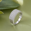 925 sterling silver men’s multi-row CZ dome statement ring