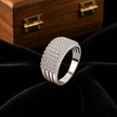 925 sterling silver men’s multi-row CZ dome statement ring