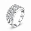 925 sterling silver men’s multi-row CZ dome statement ring