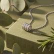 multi band sparkle diamond 925 silver pendant chain