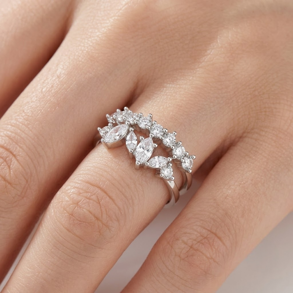 Multi Marquise Cluster CZ Ring – 925 Sterling Silver Ring for Women