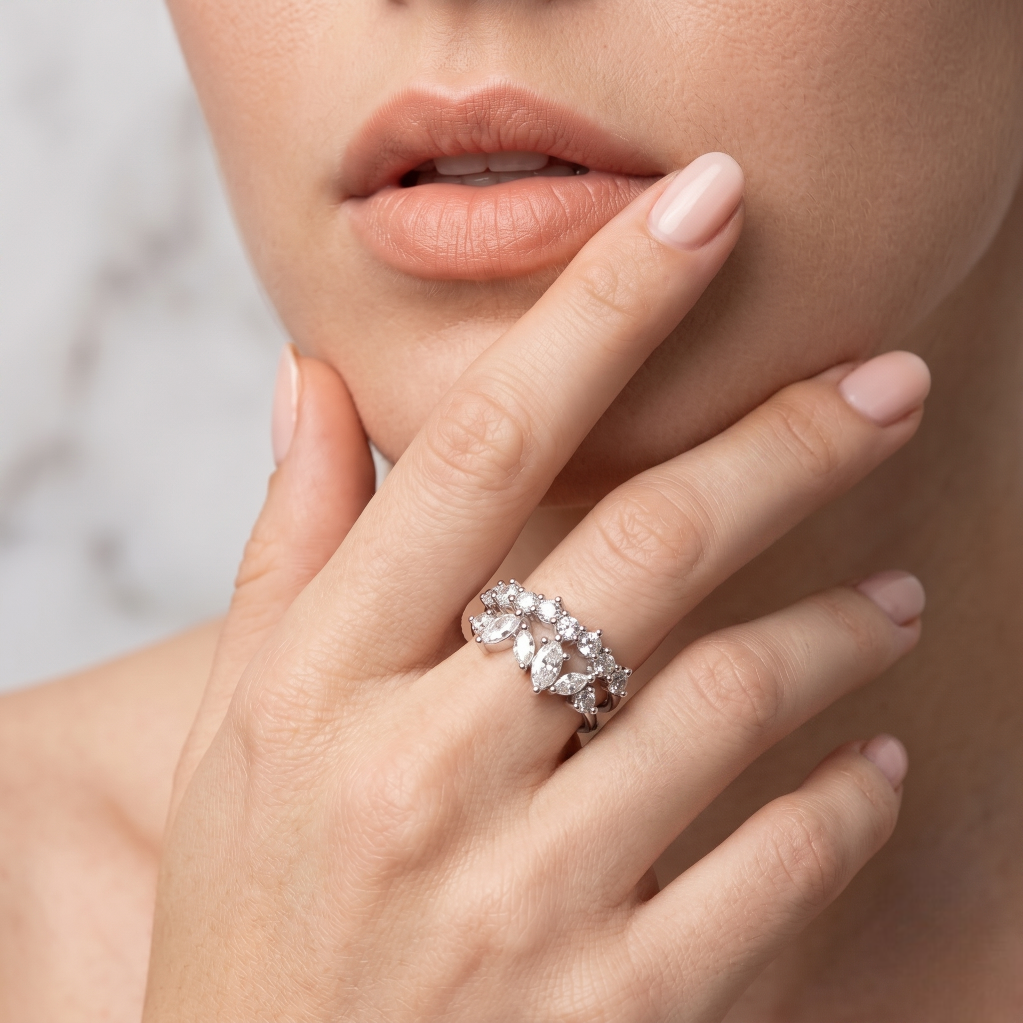 Multi Marquise Cluster CZ Ring – 925 Sterling Silver Ring for Women