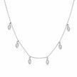 Multi Marquise Leaf Sparkle 925 Sterling Silver Pendant Chain for Women