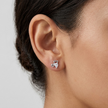 Musical Note Pear CZ Design 925 Sterling Silver Stud Earrings for Women