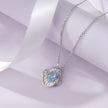Ocean Bloom Blue Stone 925 Sterling Silver Pendant Chain for Women