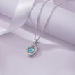 ocean glow diamond halo 925 silver pendant chain