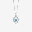 ocean glow diamond halo 925 silver pendant chain