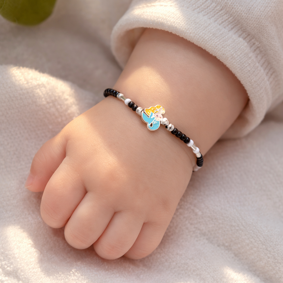 Ocean Muse Mermaid Charm 925 Sterling Silver Kid's Bracelet
