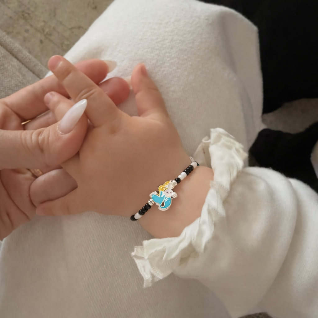 Ocean Muse Mermaid Charm 925 Sterling Silver Kid's Bracelet