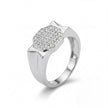Octagonal CZ Top 925 Sterling Silver Men's Modern Statement Ring