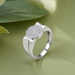 Minimalist 925 Sterling Silver Hexagon Statement Ring