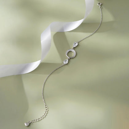 Open Circle Design 925 Sterling Silver Bracelet for Women