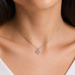 Open Heart Diamond 925 Sterling Silver Pendant Chain for Women