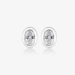 Oval Cut Diamond Round Stud Earrings
