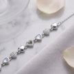 Silver 925 sterling silver heart charm bracelet for women