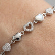 Silver Heart Charm 925 Sterling Silver Bracelet for Women