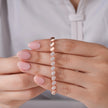 Oval Link Diamond Adjustable Rose Gold Bracelet for Women