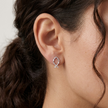 Ribbon Bow CZ Diamond 925 Sterling Silver Stud Earrings for Women