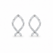 Ribbon Bow CZ Diamond 925 Sterling Silver Stud Earrings for Women