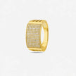 Gold-Plated Square CZ 925 Sterling Silver Ring for Men