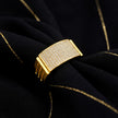 Gold-Plated Square CZ 925 Sterling Silver Ring for Men