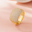 Bold Luxe Diamond CZ Gold Plated 925 Sterling Silver Ring for Men