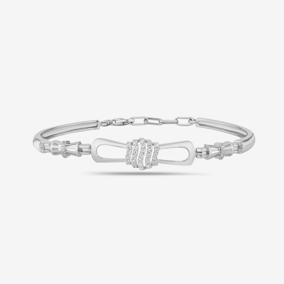 Elegant Diamond Knot Silver Bracelet for Women