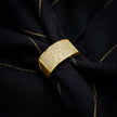 Gold Finish Square Diamond-Look 925 Silver Ring for Men
