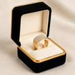 Gold Finish Square Diamond-Look 925 Silver Ring for Men