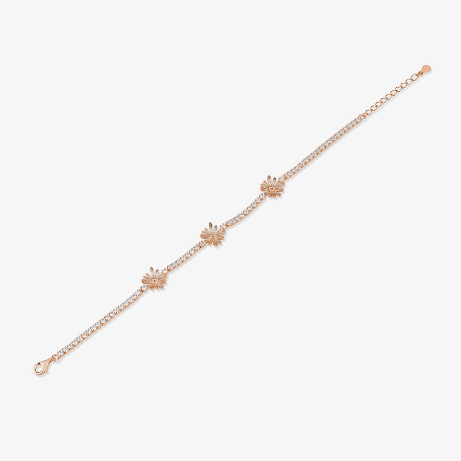 Floral Design Diamond Adjustable Bracelet for Women