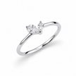 925 Sterling Silver Heart Open Ring with Heart and Marquise CZ Stones