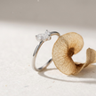 925 Sterling Silver Heart Open Ring with Heart and Marquise CZ Stones