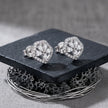 Pear Drop Floral Diamond 925 Sterling Silver Stud Earrings for Women