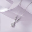 Pear Shape Diamond 925 Silver Pendant Necklace