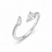 925 Sterling Silver Dual Pear CZ Open Ring