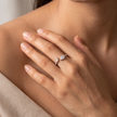925 Sterling Silver Dual Pear CZ Open Ring