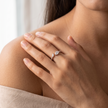 925 Sterling Silver Rose Gold Dual Pear CZ Open Ring