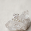 925 Sterling Silver Pear & Round CZ Adjustable Open Ring.