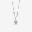 Pear Shape Diamond 925 Silver Pendant Necklace