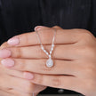 Pear Shape Diamond 925 Silver Pendant Necklace